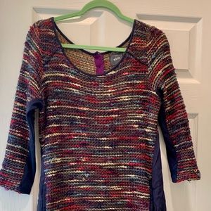 Maeve Anthropologie Rainbow Knit Long Sleeve Dress